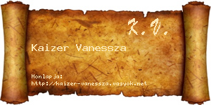Kaizer Vanessza névjegykártya